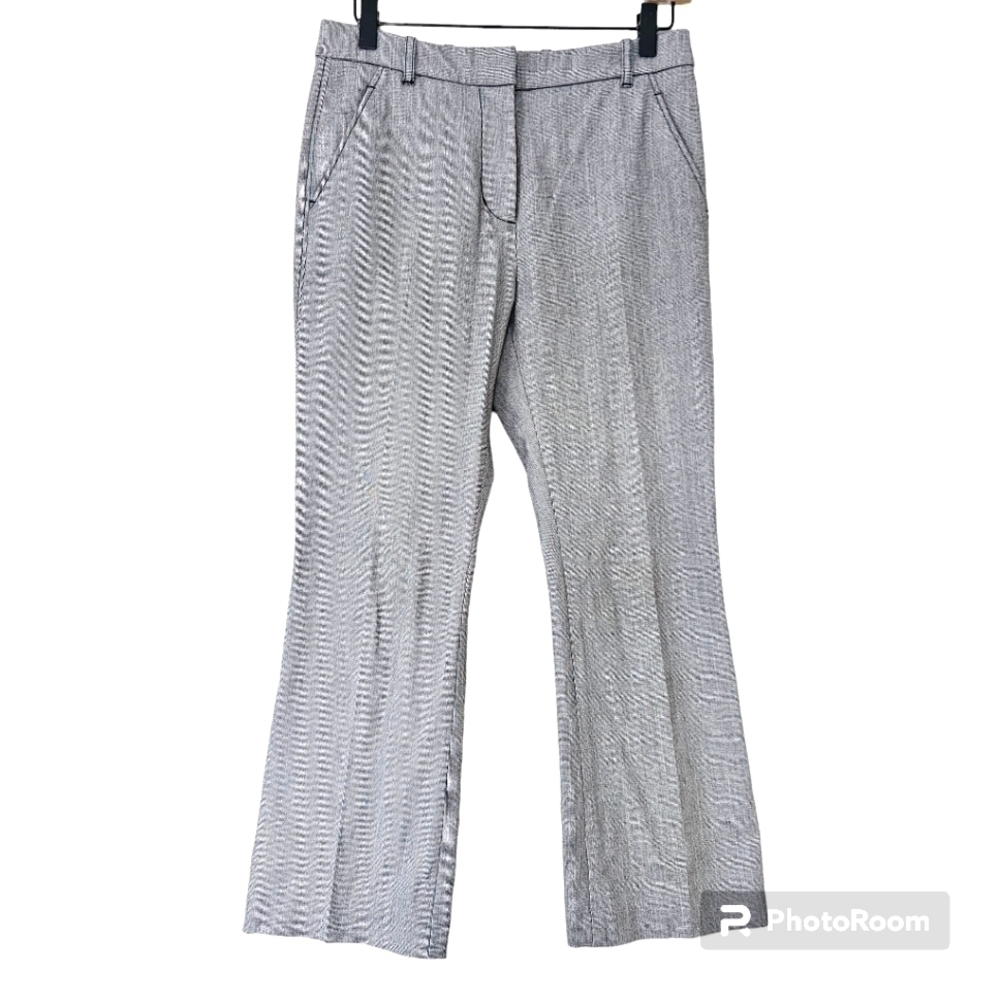 Phillip Lim 3.1 gray tiny houndstooth pattern  red thread work trousers size 4